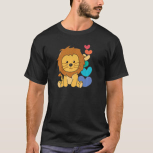 Camiseta Orgulho Corações Arco-íris Lgbtq Animais Fofos Leã