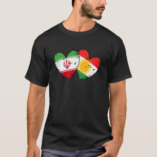 Camiseta Orgulho Curdo Iraniano Bandeira do Coração do Curd