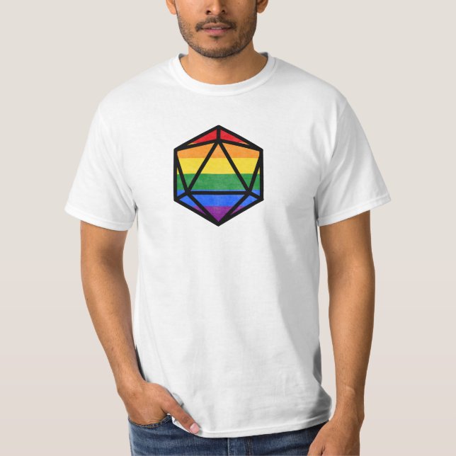 Camiseta Orgulho D20 para LGBTQ+ (Frente)