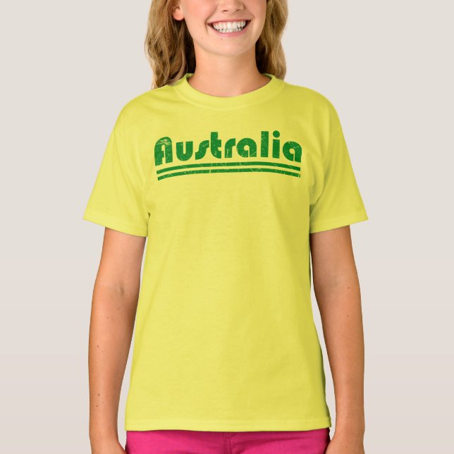 Camiseta Orgulho da Austrália Design Retro Bandeira da Aust (Frente)