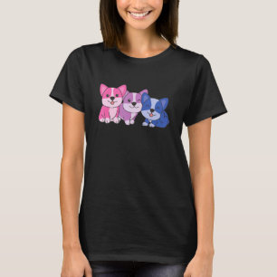 Camiseta Orgulho da Bandeira Bi Cães Lgbtq Corgi Bi