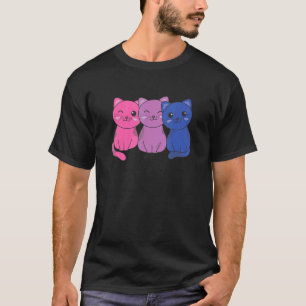 Camiseta Orgulho da Bandeira Bi Gatos Lgbtq Gato Bissexual