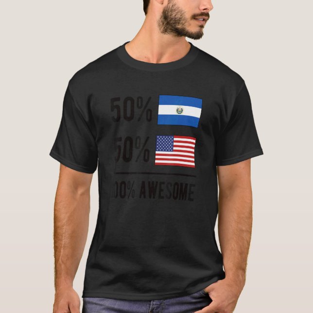 Camiseta Orgulho da bandeira da América salvadorenha El Sal (Frente)