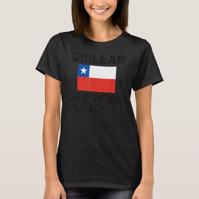 Camiseta Orgulho da Bandeira do Chile Nascer Raízes Chilena (Frente)