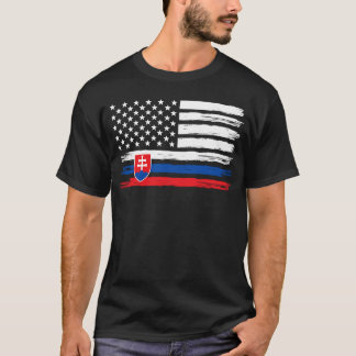 Camiseta Orgulho da bandeira eslovaca americana Patrimônio