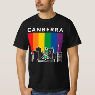 Camiseta Orgulho da Bandeira LGBT de Canberra   Capital Aus
