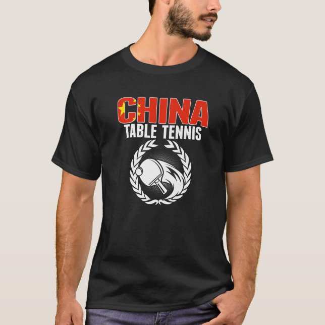 Camiseta Orgulho da China Mesa Tênis Chinês Ping Pong Suppo (Frente)