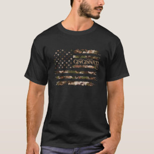 Camiseta Orgulho da Cidade de Cincinnati Ohio Camuflado Ame