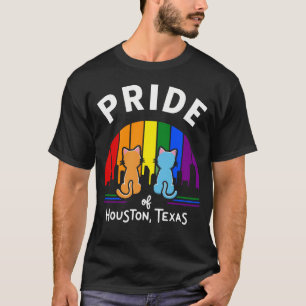 Camiseta Orgulho da Cidade de Houston Texas EUA Rainbow Fla