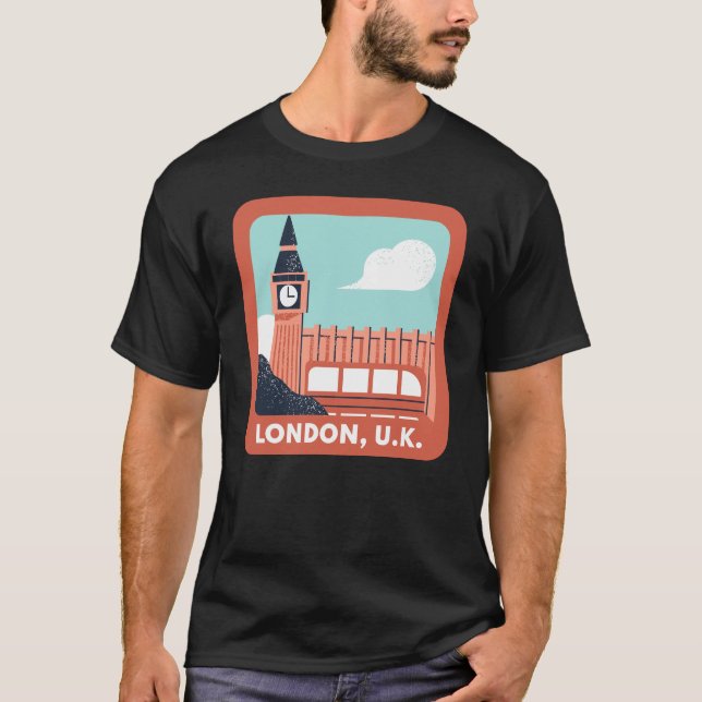 Camiseta Orgulho da Cidade Retro em Skyline, em Londres (Frente)