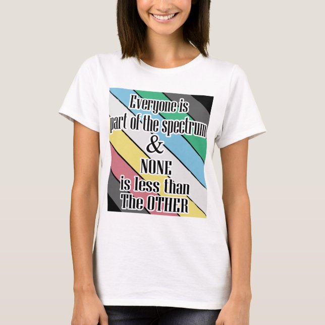 Camiseta orgulho da deficiência de todos os elementos do es (Frente)