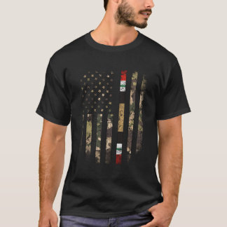 Camiseta Orgulho da Guerra do Iraque Veterano Camo EUA Band
