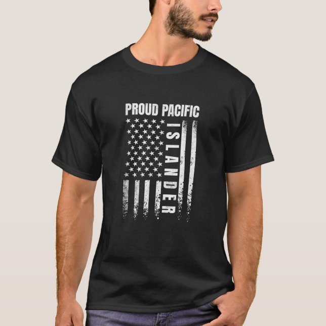 Camiseta Orgulho da Ilha do Pacífico Asiático Bandeira Amer (Frente)