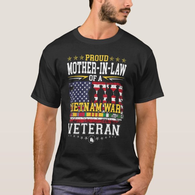 Camiseta Orgulho da Mãe na Lei do Veterano da Guerra do Vie (Frente)