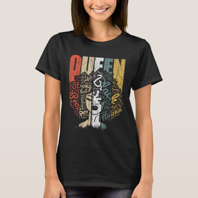 Camiseta Orgulho da Rainha Negra por Mulheres Poder African (Frente)
