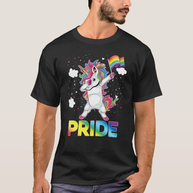 Camiseta Orgulho Dabbing Unicorn Lgbt Pride Gay Lésbica (Frente)