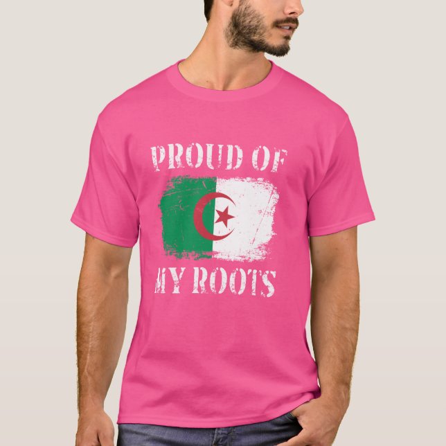 Camiseta Orgulho Das Minhas Raízes Argelinas Bandeira Argel (Frente)