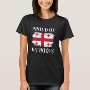 Camiseta Orgulho Das Minhas Raízes Georgianas - Bandeira Ge
