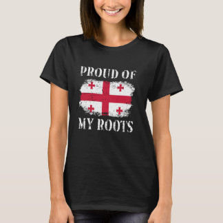 Camiseta Orgulho Das Minhas Raízes Georgianas - Bandeira Ge