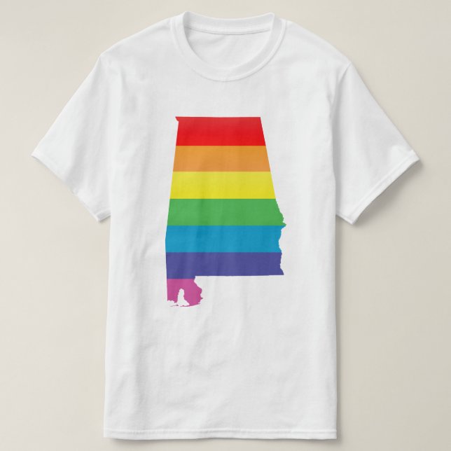 Camiseta orgulho de Alabama. listrado (Frente do Design)