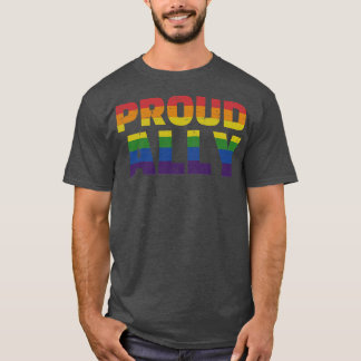 Camiseta Orgulho de aliado com arco-íris para o mês do orgu