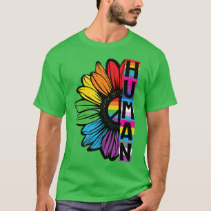 Camiseta Orgulho de aliança humana Flor de girassol LGBT Ba