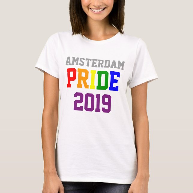 Camiseta Orgulho de Amsterdã Personalizado 2019 (Frente)