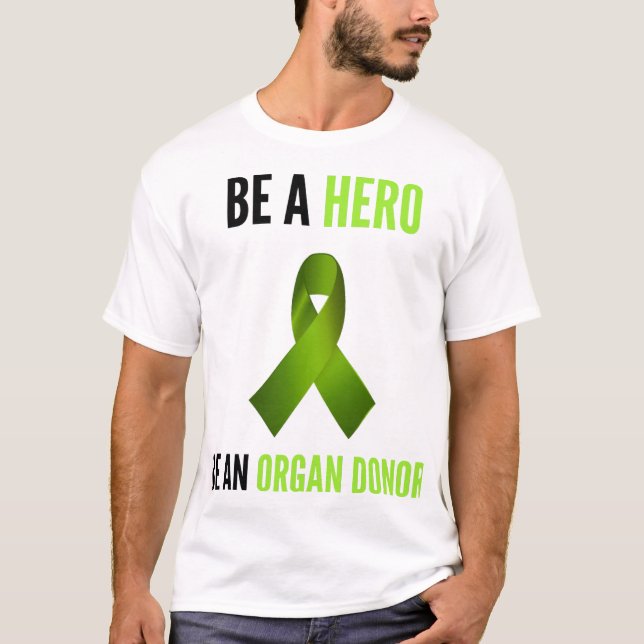 Camiseta Orgulho de Apoio à Consciência do Doador Herói Uni (Frente)