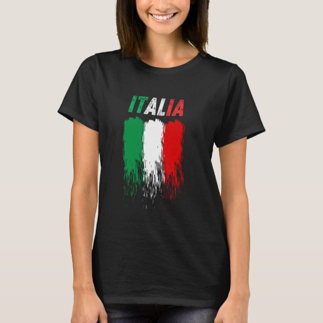 Camiseta Orgulho de Bandeira Italiano Veste Suas Cores Alto (Frente)