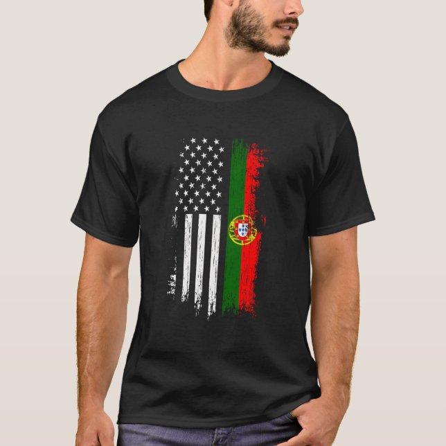 Camiseta Orgulho de Bandeira Português-Americano (Frente)