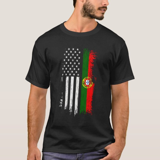 Camiseta Orgulho de Bandeira Português-Americano (Frente)