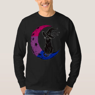 Camiseta Orgulho de Bruxa do Gato Espacial da Lua Bissexual