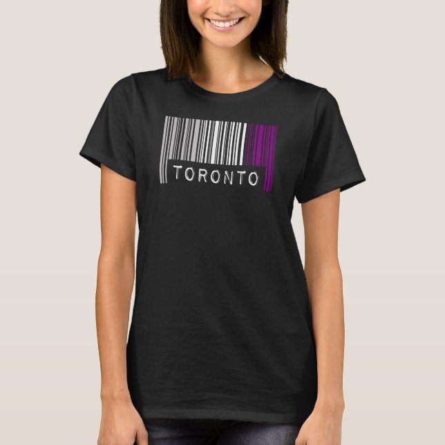 Camiseta Orgulho de Código de Barras Asexual Toronto Canadá (Frente)
