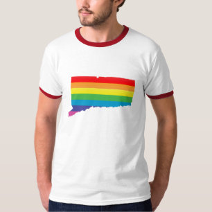 Camiseta orgulho de connecticut. listrado