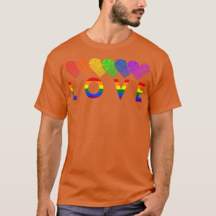 Camiseta Orgulho de Corações Coloridas Mês LGBT