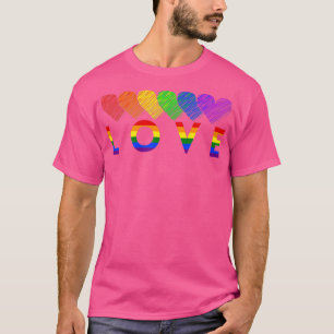 Camiseta Orgulho de Corações Coloridas Mês LGBT