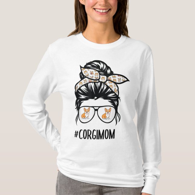 Camiseta Orgulho de Corgi Mãe Cabelos Mensageiros (Frente)