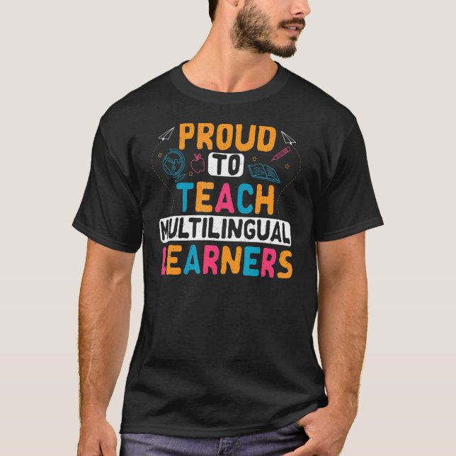 Camiseta Orgulho De Ensinar Aprendentes Multilíngues (Frente)
