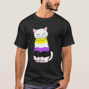 Camiseta Orgulho de Gato Não Binário Bonito