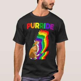 Camiseta Orgulho de Gato Purride Arco-íris de Cores Gato Ga