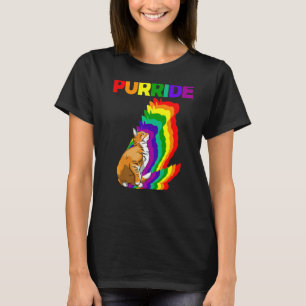 Camiseta Orgulho de Gato Purride Arco-íris de Cores Gato Ga