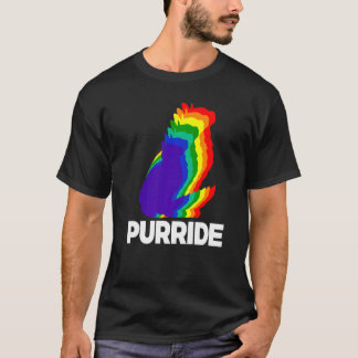 Camiseta Orgulho de Gato Purride Arco-íris de Gato Cor  Gat