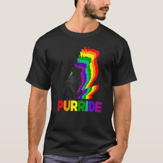 Camiseta Orgulho de Gato Purride Arco-íris de Gato Cor Gat