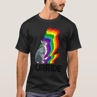 Camiseta Orgulho de Gato Purride Arco-íris de Gato Cor Gato