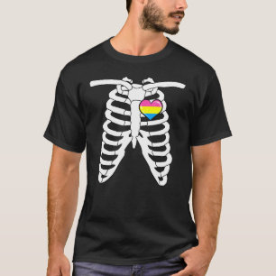 Camiseta Orgulho de Halloween Pansexual Esqueleto Lgbtq Gay