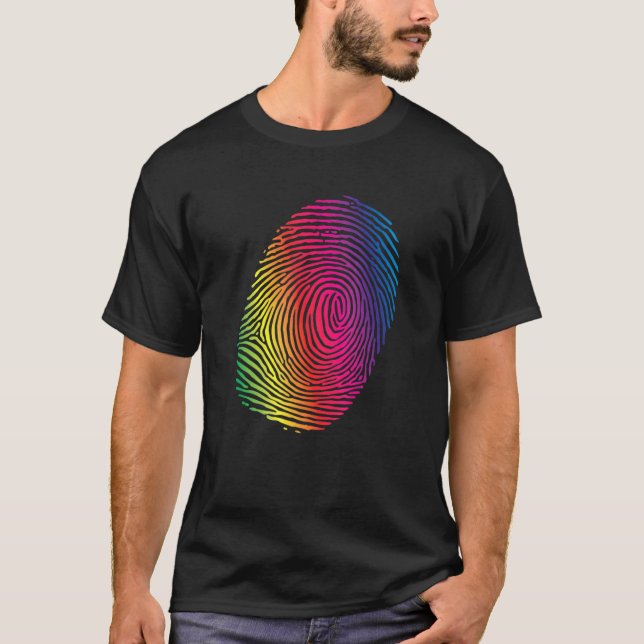Camiseta Orgulho de impressões digitais Lgbtq Transgênero B (Frente)