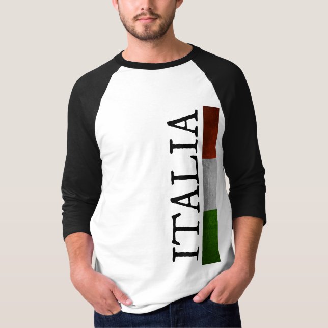 Camiseta Orgulho de Italia eu amo a bandeira do italiano de (Frente)