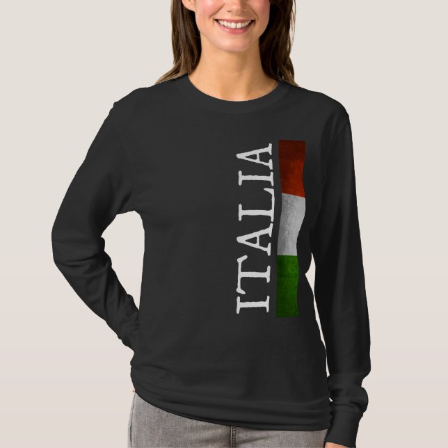 Camiseta Orgulho de Italia eu amo a bandeira do italiano de (Frente)