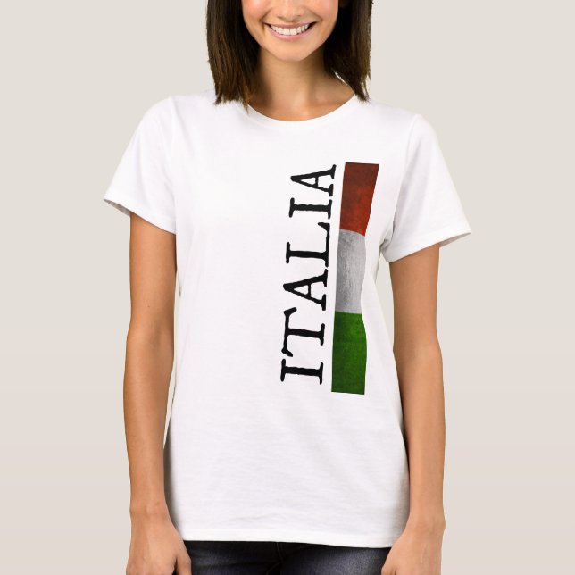 Camiseta Orgulho de Italia eu amo a bandeira do italiano de (Frente)