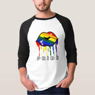 Camiseta Orgulho de Lábios Arco-Íris LGBT